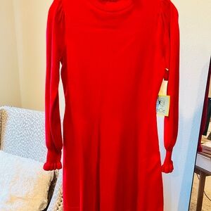 Red Long sweater dress